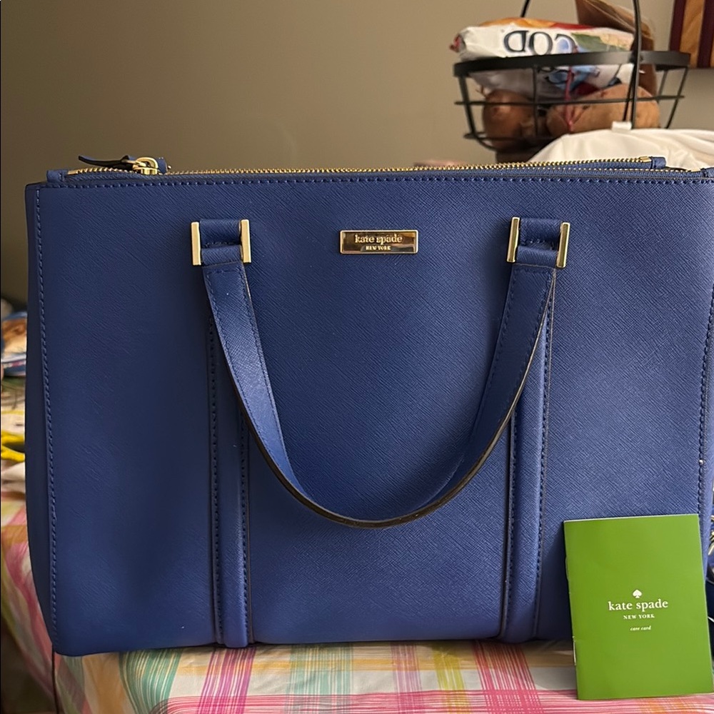 Kate Spade Blue Satchel with Structured Design